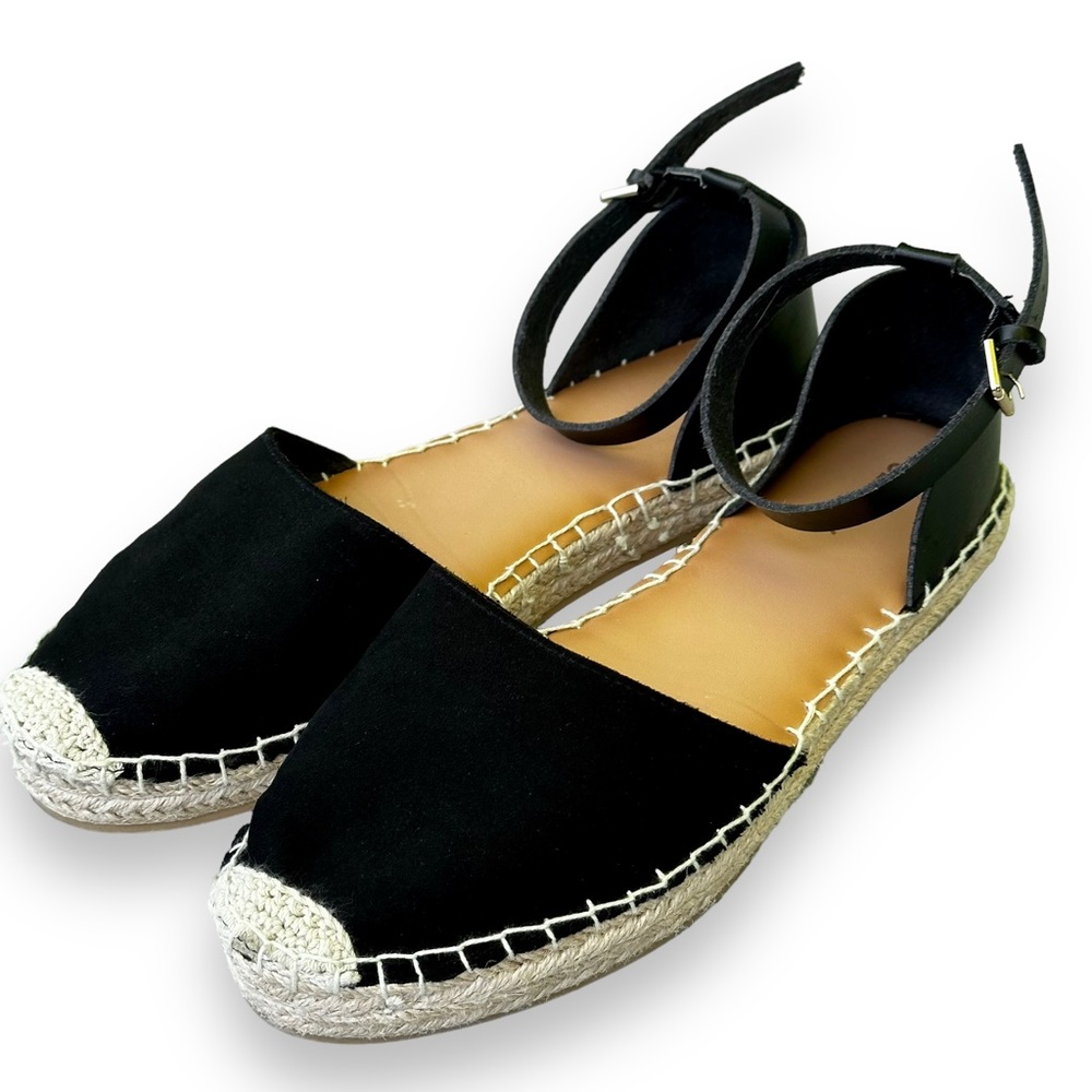 Old Navy Black Espadrille Platform Ankle Stap Sandals Size 9